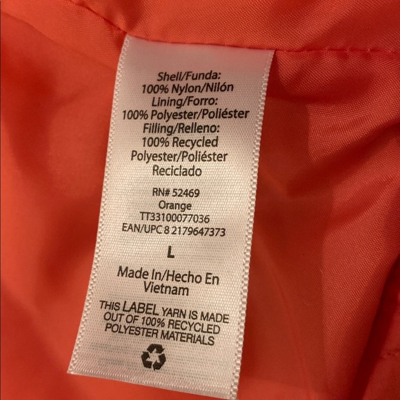 Time and Tru Women’s Orange Diamond Pattern Quilted Vest Size L (12-14) NWT - Picture 14 of 16